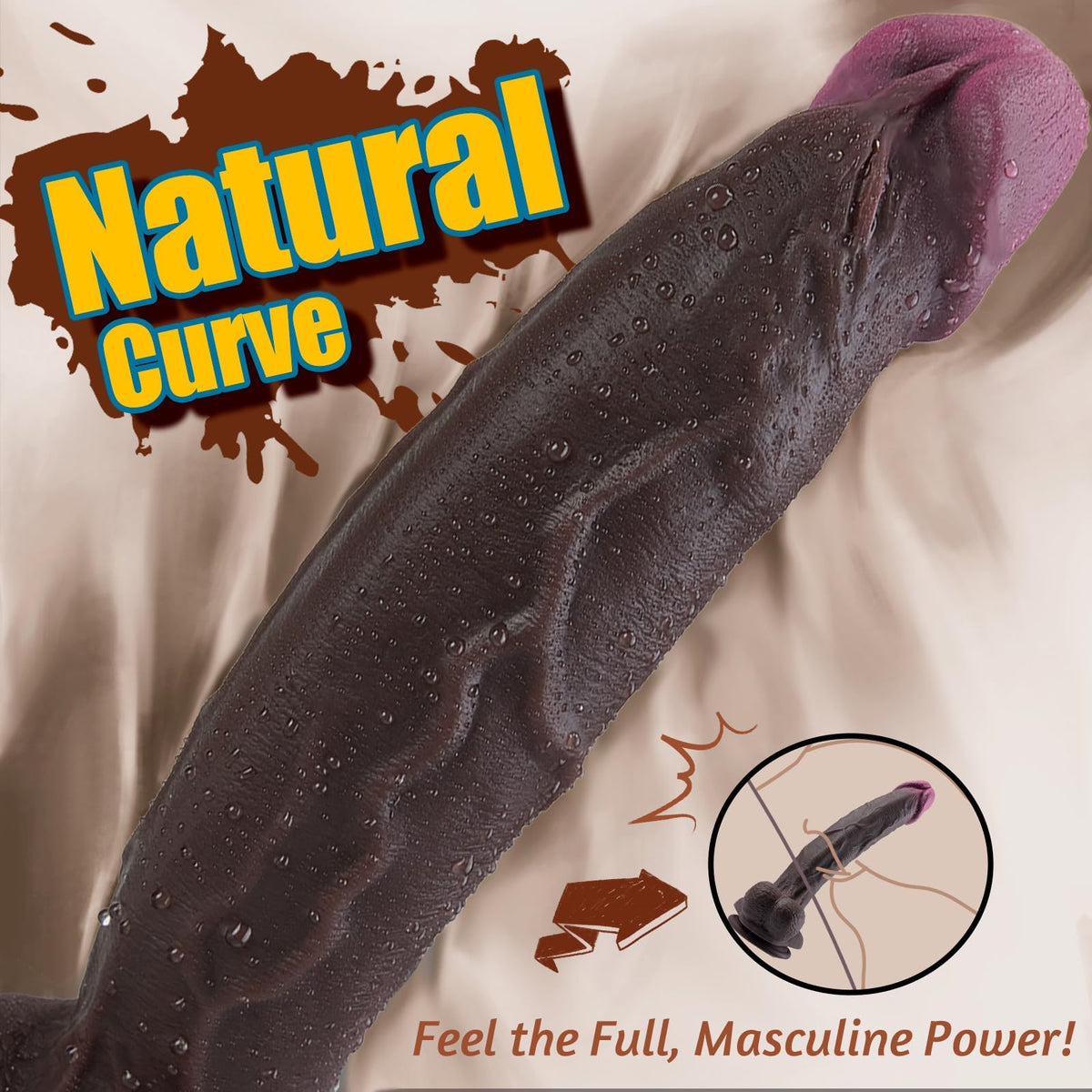 12" Thick Black Dildo I905240