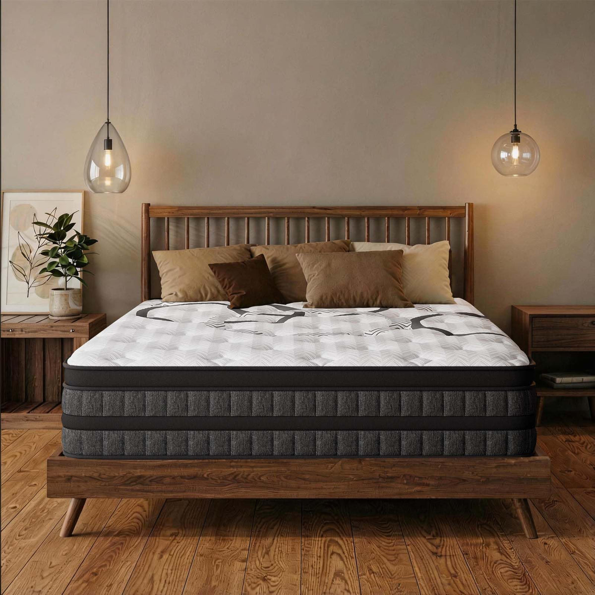 Full Size 12 Inch Hybrid Mattress with Memory Foam and Pocket Springs U81540