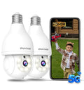 2K Light Bulb Security Camera, 5G/2.4G WiFi, 2 Pack B45473