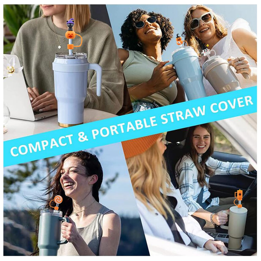 Straw Cover Cap for 30 and 40 Oz Tumbler, 10 mm Reusable Straw Tips Lids O973