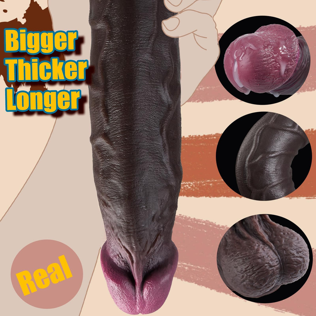 12" Thick Black Dildo I905240