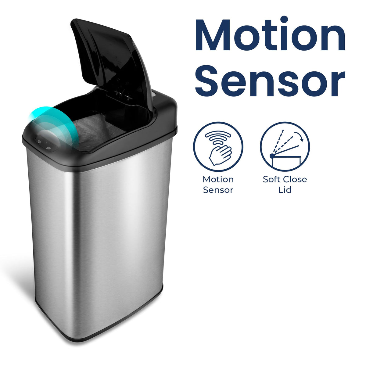 Automatic Motion Sensor Trash Can 13.2 Gal. Stainless Steel V581292
