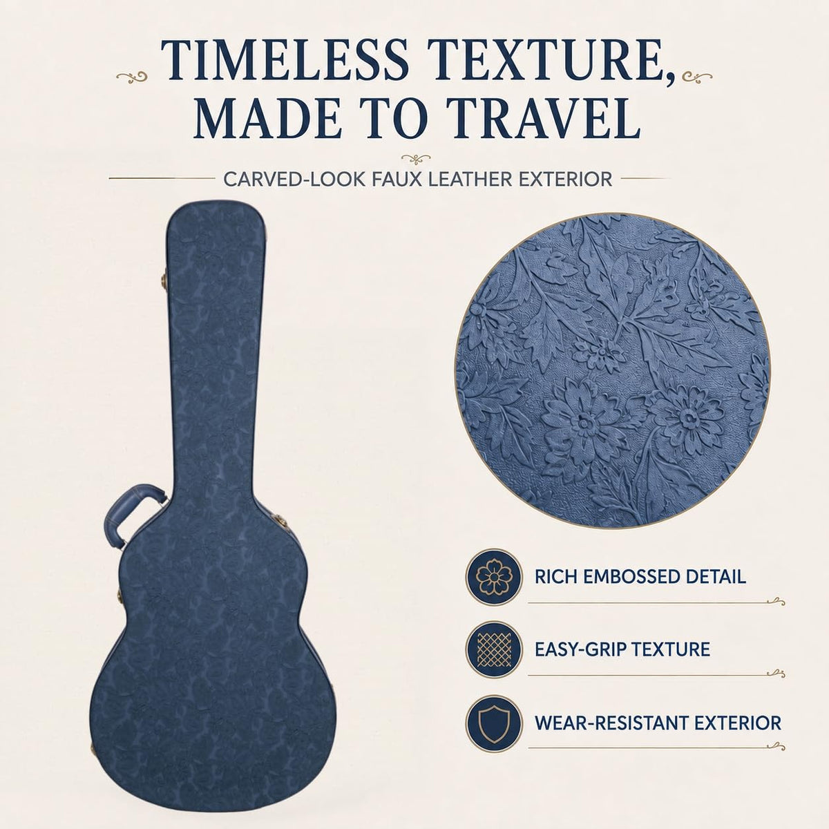 Smoke Blue Guitar Case for Semi-Hollow Electric Guitars C20967