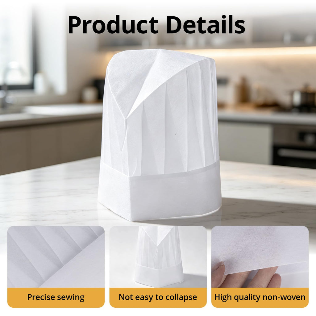 30 Pack White Disposable Chef Hats M711