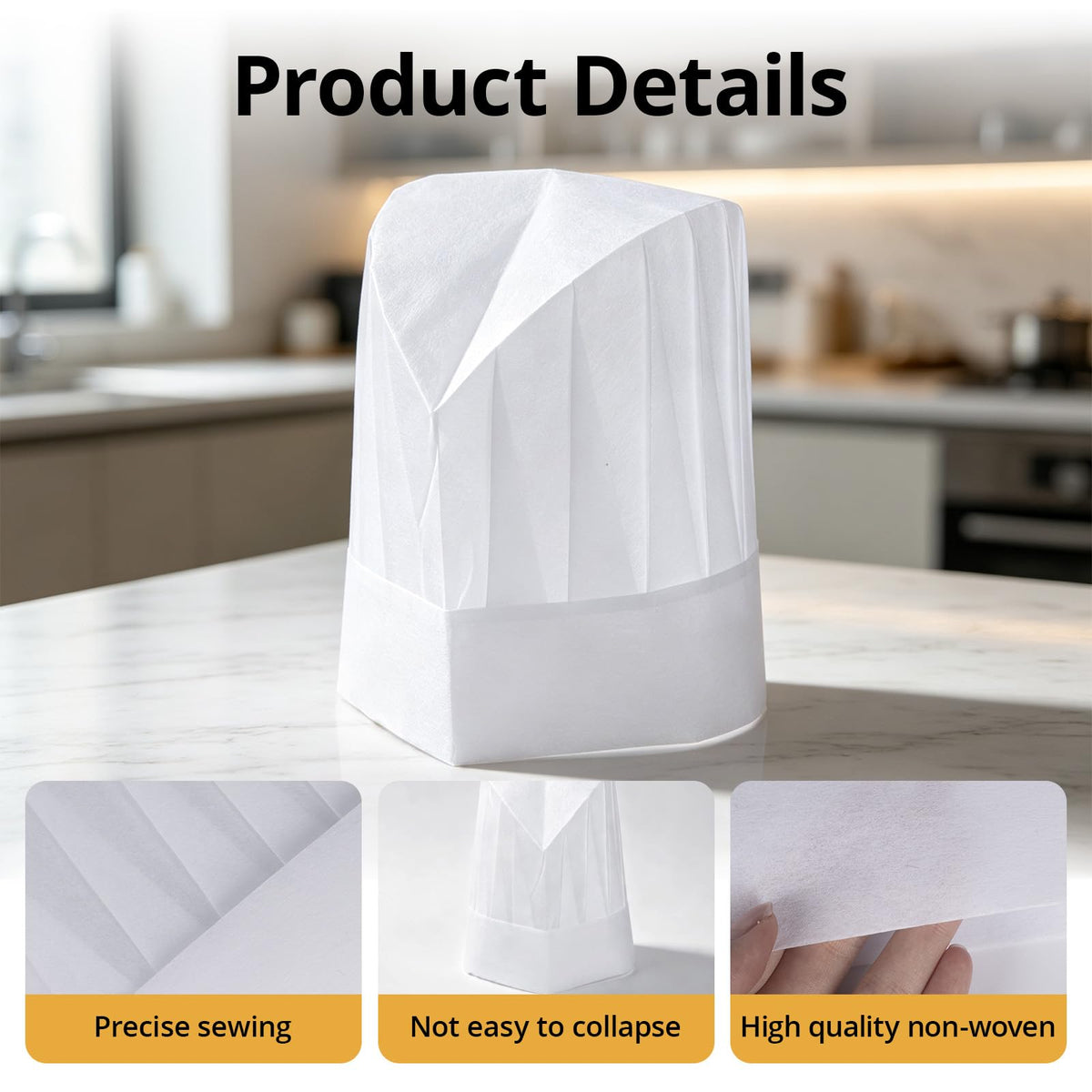 30 Pack White Disposable Chef Hats M711