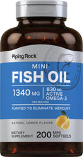 Fish Oil Omega 3 Supplement 1340 mg 200 Mini Softgels C892
