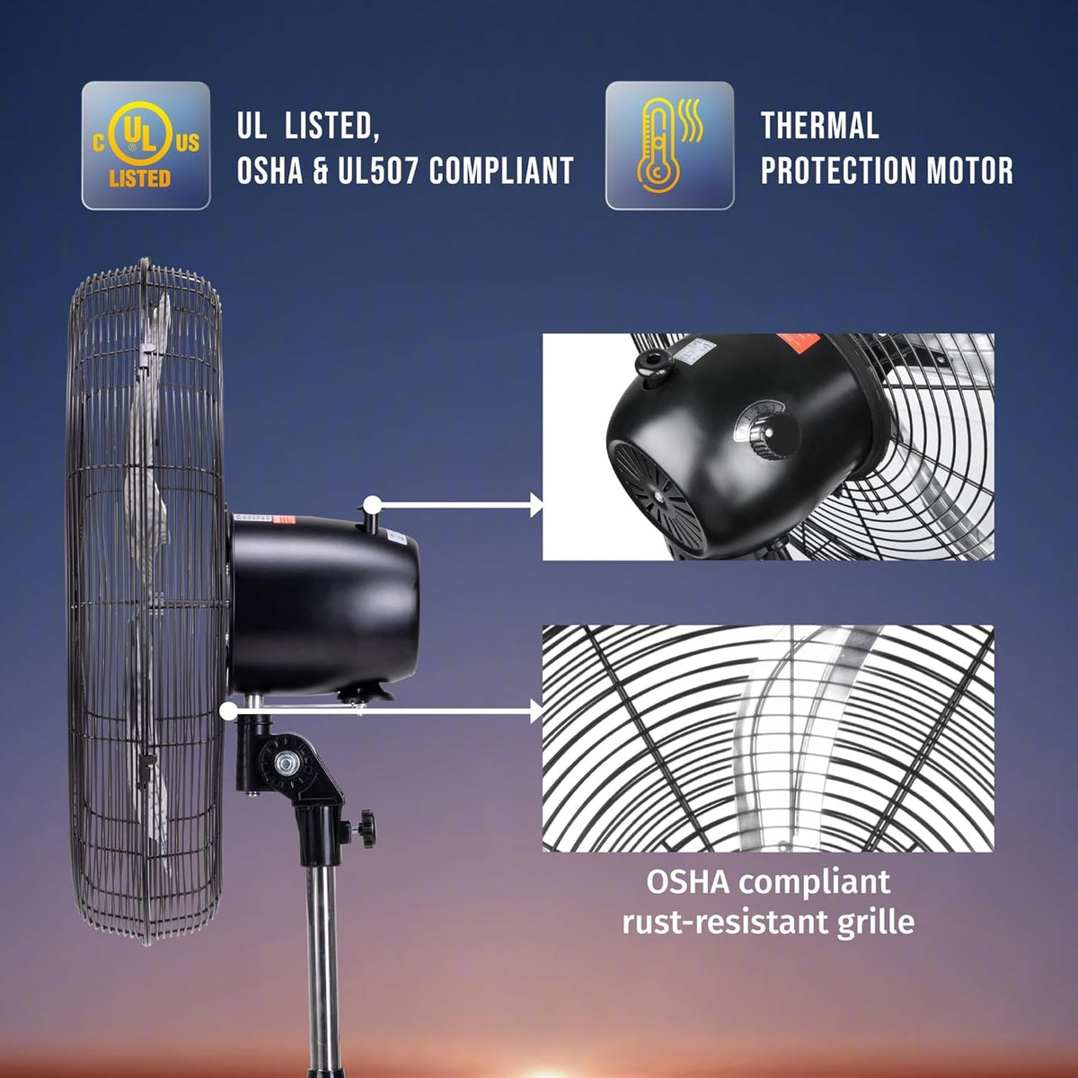 20 Inch High Velocity Oscillating Pedestal Fan T8748