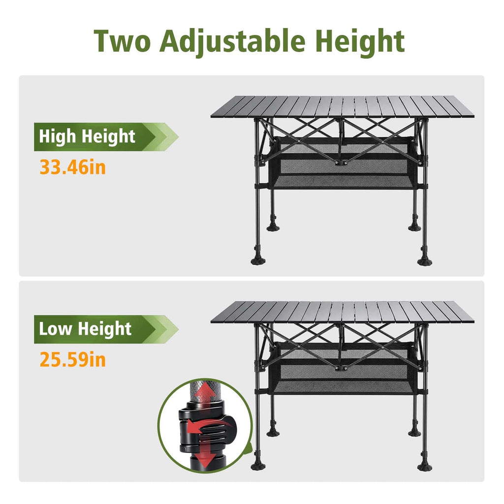 Large Folding Camping Table Adjustable Height M147