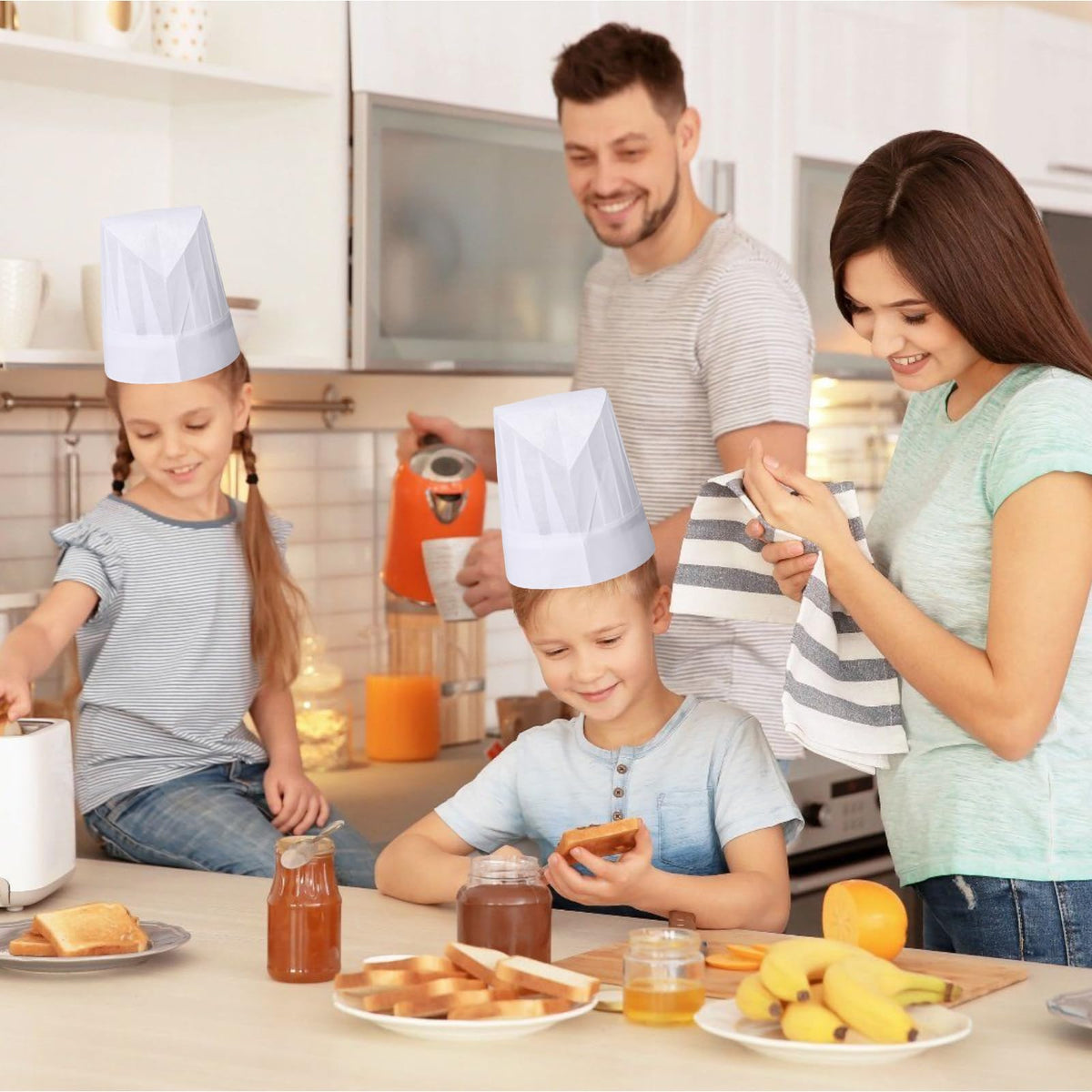 30 Pack White Disposable Chef Hats M711