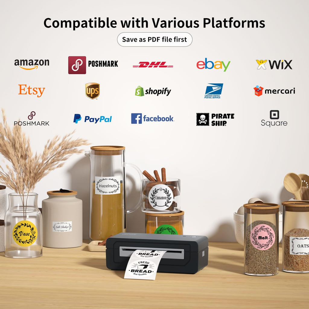 Bluetooth Thermal Shipping Label Printer, 4X6 Inkless Wireless Label Printer F28206