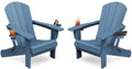 Folding Adirondack Chair Set of 2 with 2 Cup Holders K25369