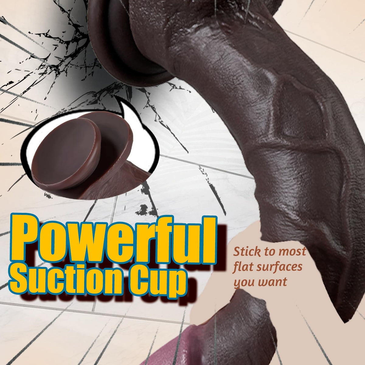 12" Thick Black Dildo I905240