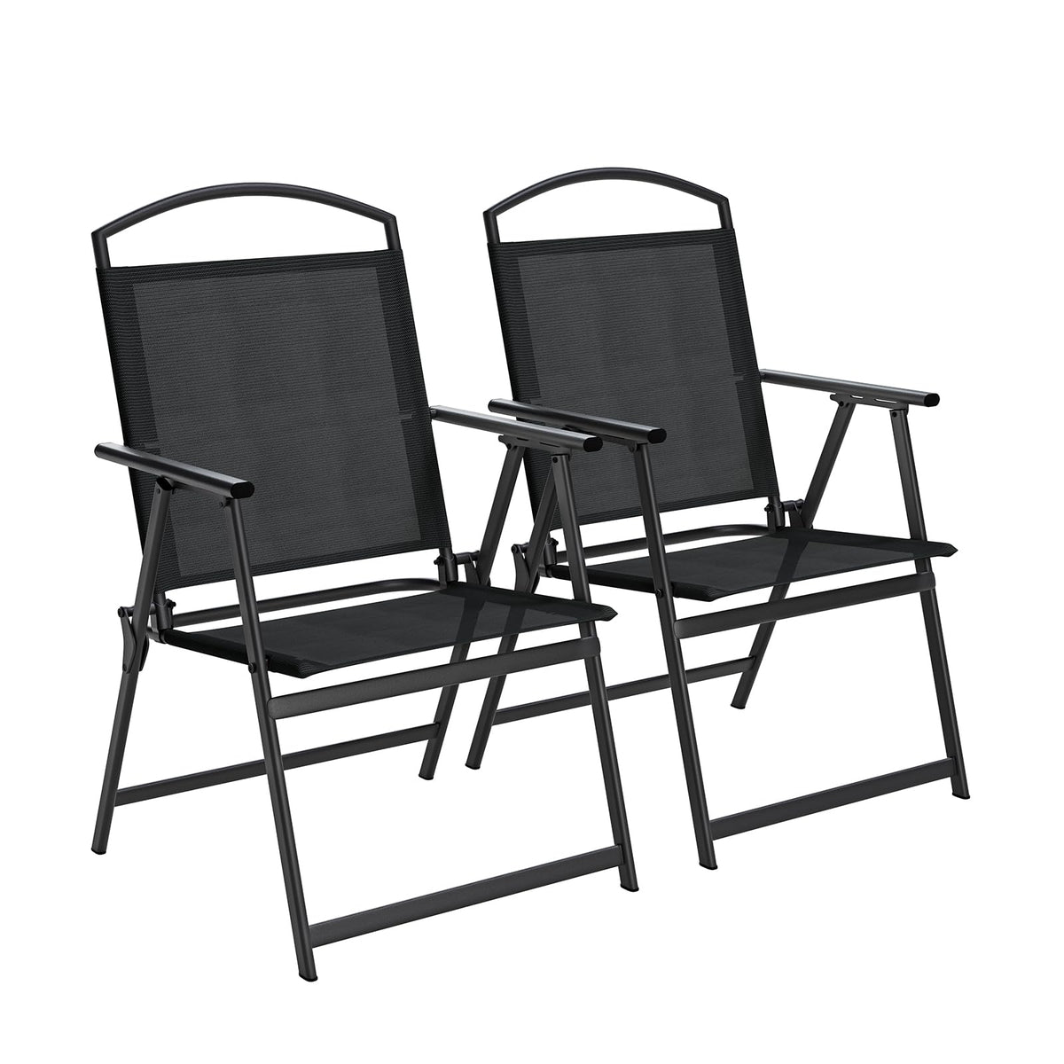 Folding Outdoor Chairs Set of 2 Black J542