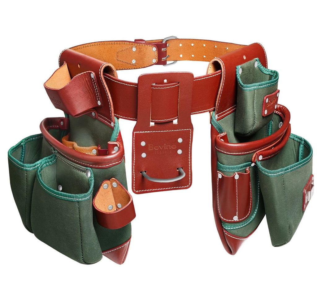 Nylon and Leather 21-Pocket Tool Belt with Hammer Holder D457