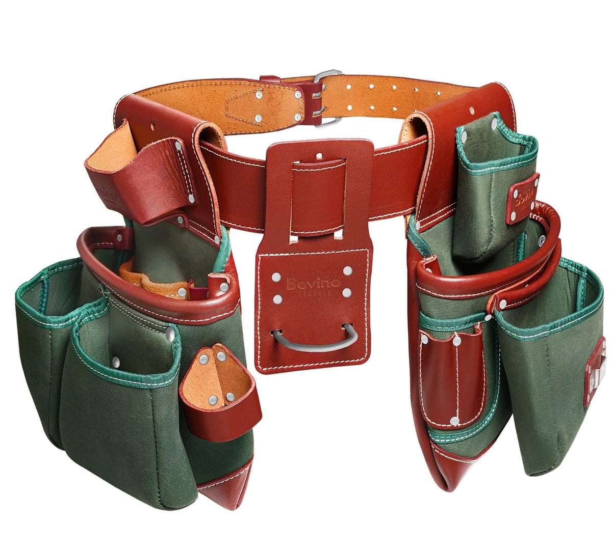 Nylon and Leather 21-Pocket Tool Belt with Hammer Holder D457