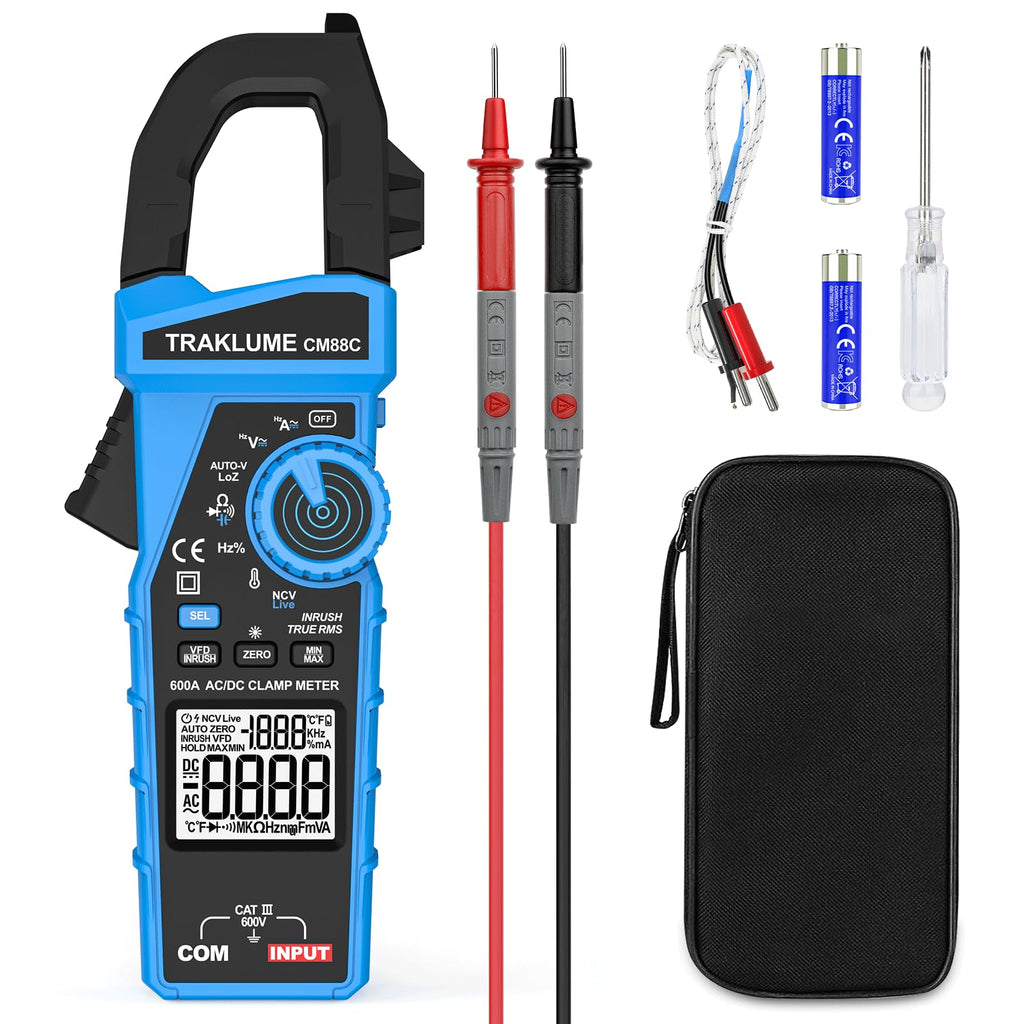 600A AC/DC TRMS Clamp Meter Multimeter U4985