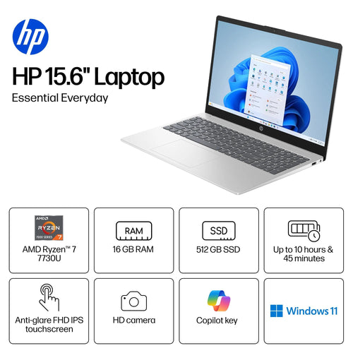 15.6 inch FHD IPS Touch Laptop, AMD Ryzen 7, 16GB DDR4 RAM, 512GB SSD V426307
