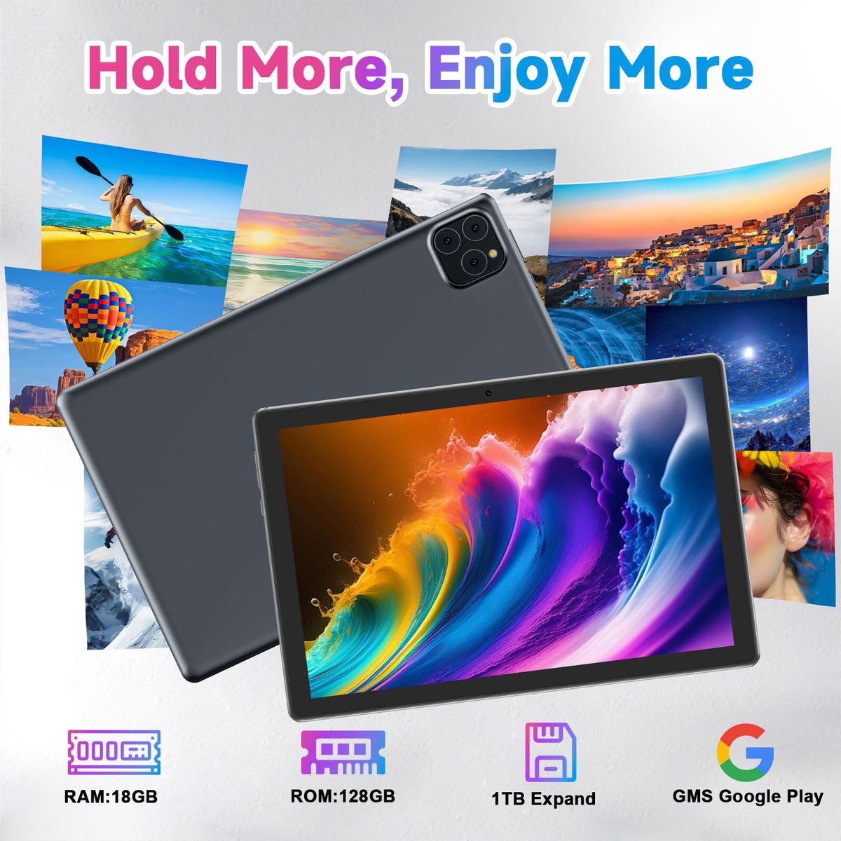 Android 15 10 Inch 18GB RAM 128GB ROM Tablet with Keyboard Case Mouse Stylus R272487