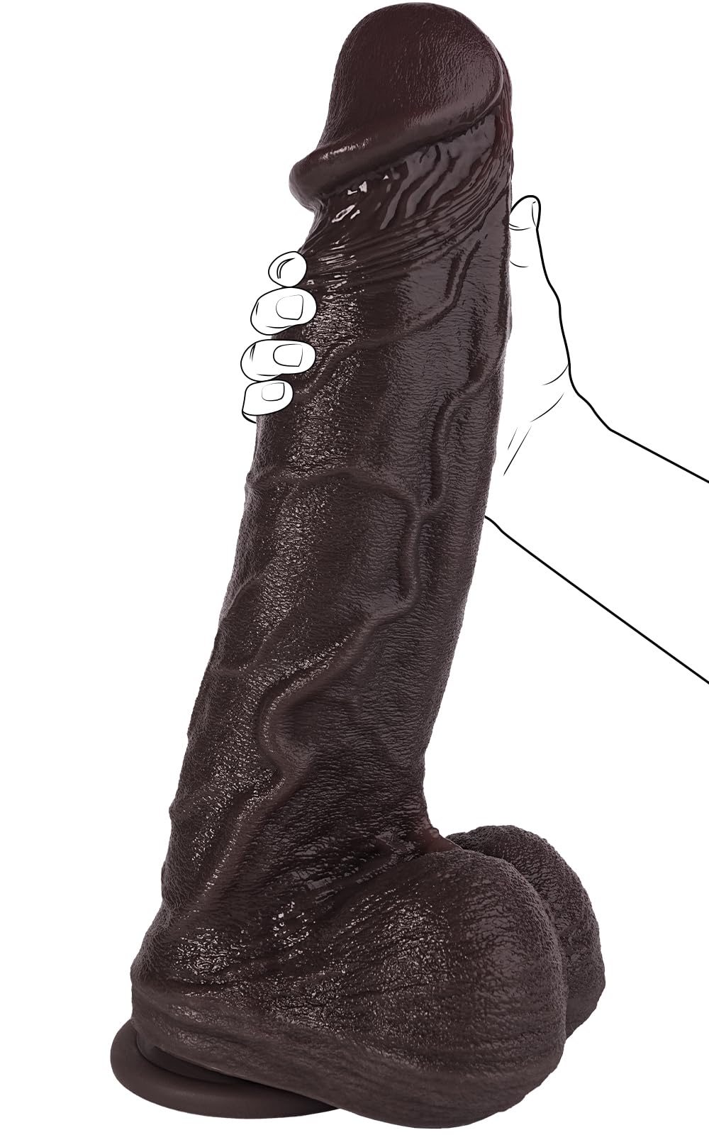 10 Inch Black Dildo with Suction Cup R7955