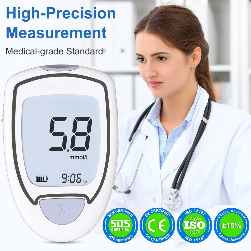 Blood Glucose Monitor Kit with 50 Test Strips & 50 Lancets K566