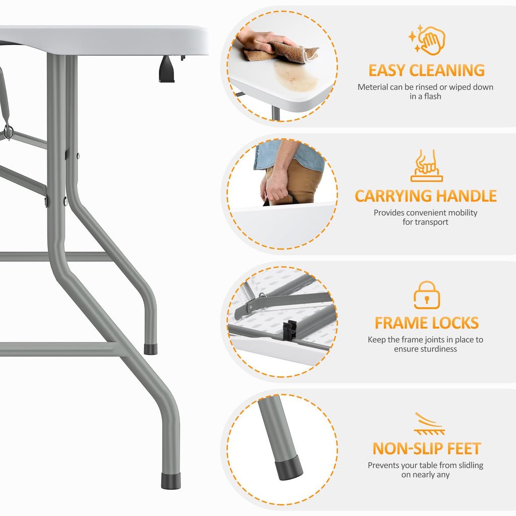 6ft HDPE Plastic Folding Table S588
