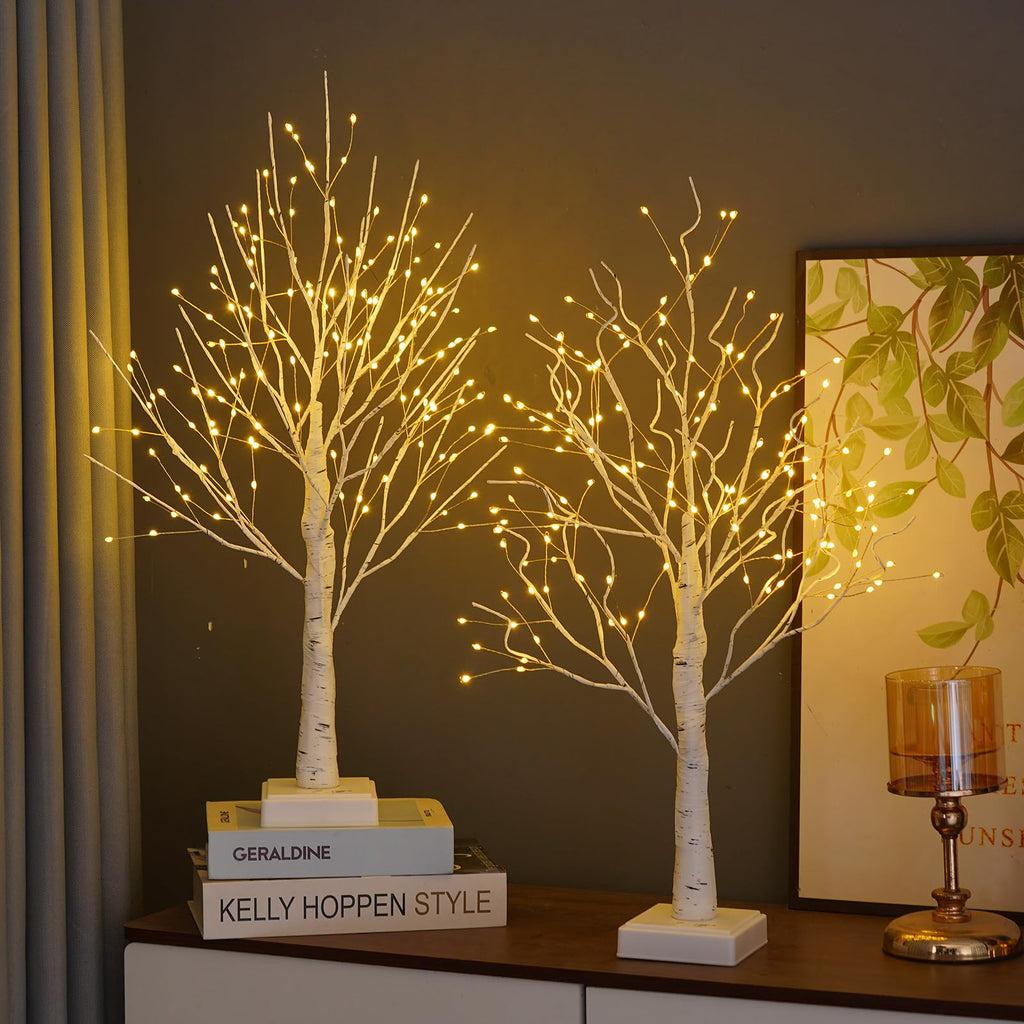 2 Pack Artificial Tree Lamp with Timer W18467