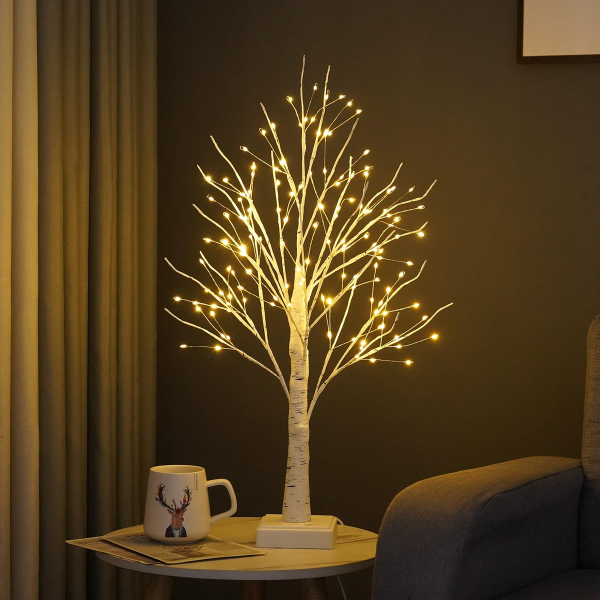 2 Pack Artificial Tree Lamp with Timer W18467