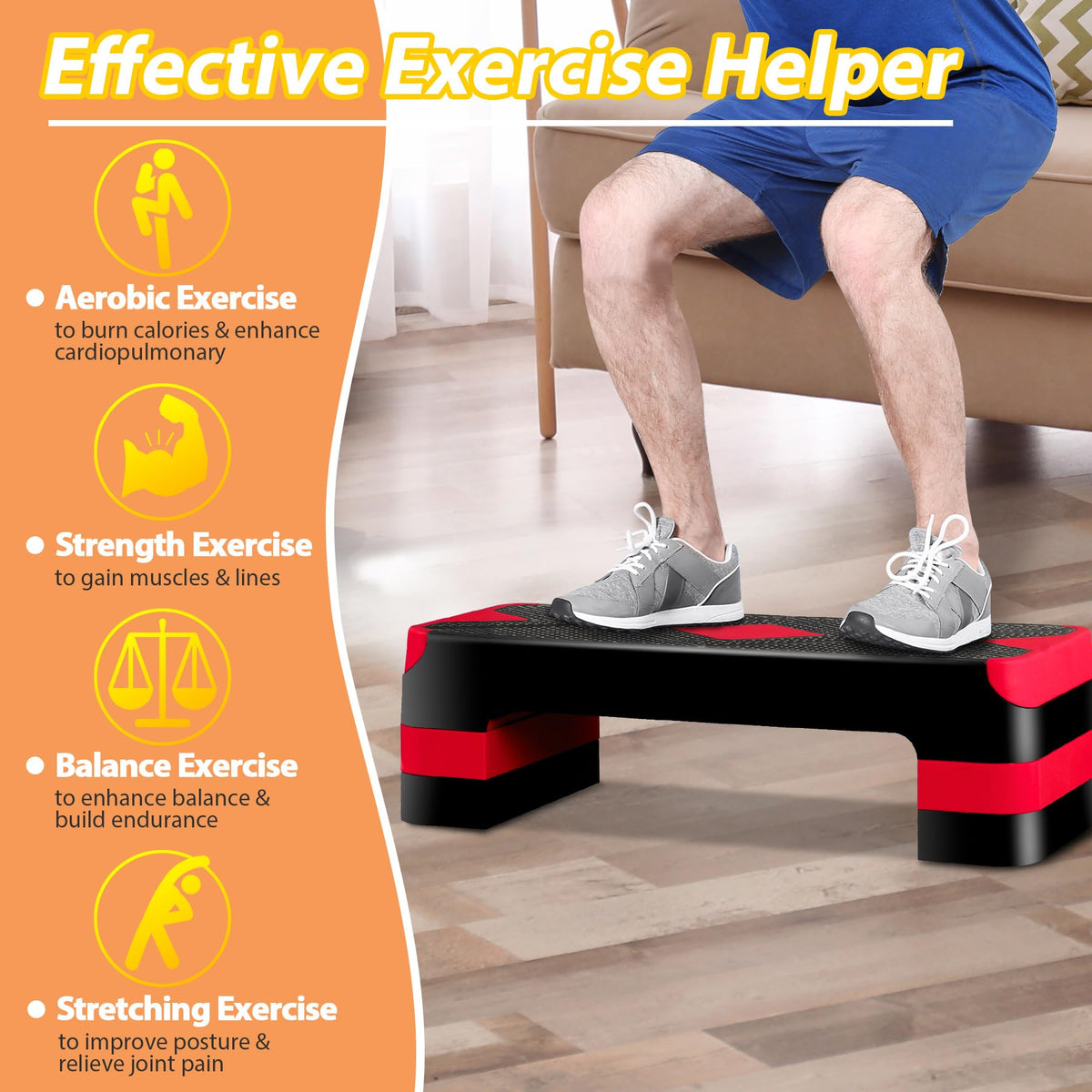 Adjustable Aerobic Stepper with Risers U673339