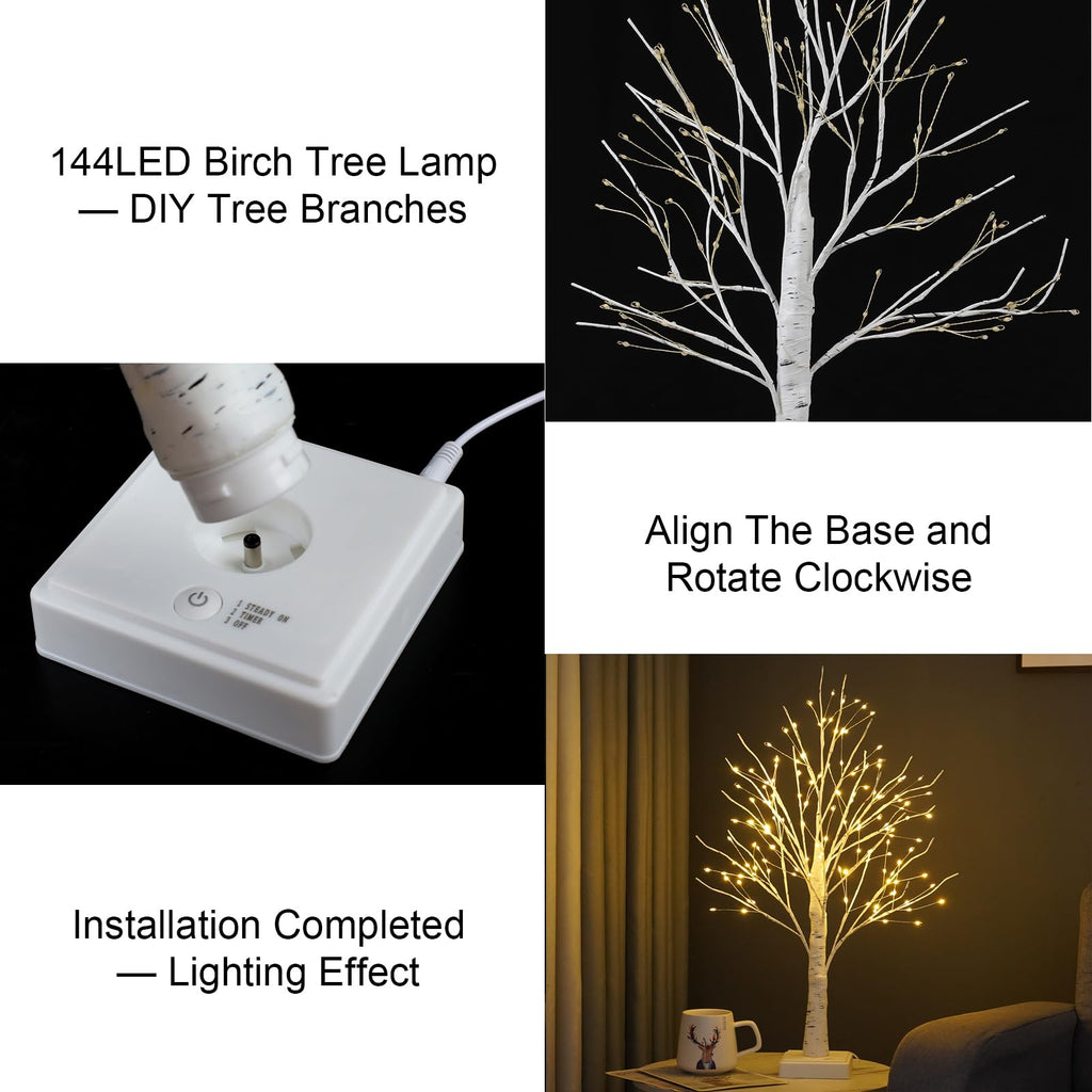 2 Pack Artificial Tree Lamp with Timer W18467