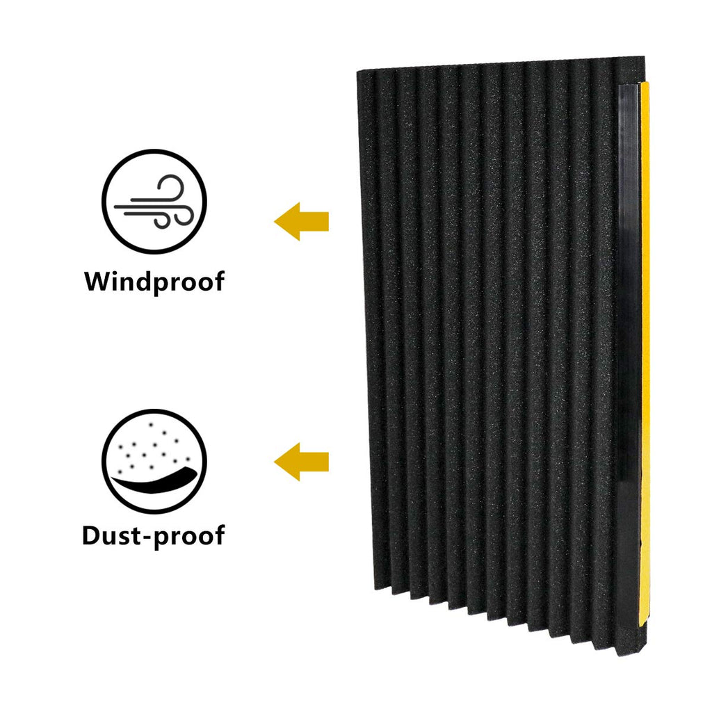 Window Air Conditioner Foam Insulation Panels, 2 Pack, Black, 17in High x 9in Wide I125854