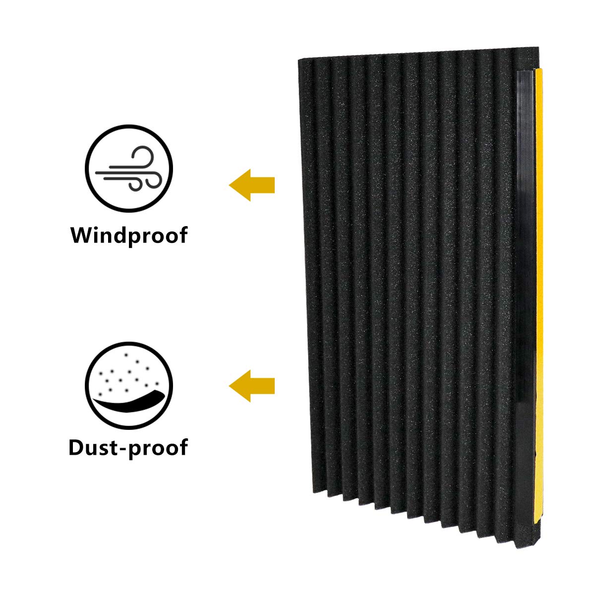 Window Air Conditioner Foam Insulation Panels, 2 Pack, Black, 17in High x 9in Wide I125854