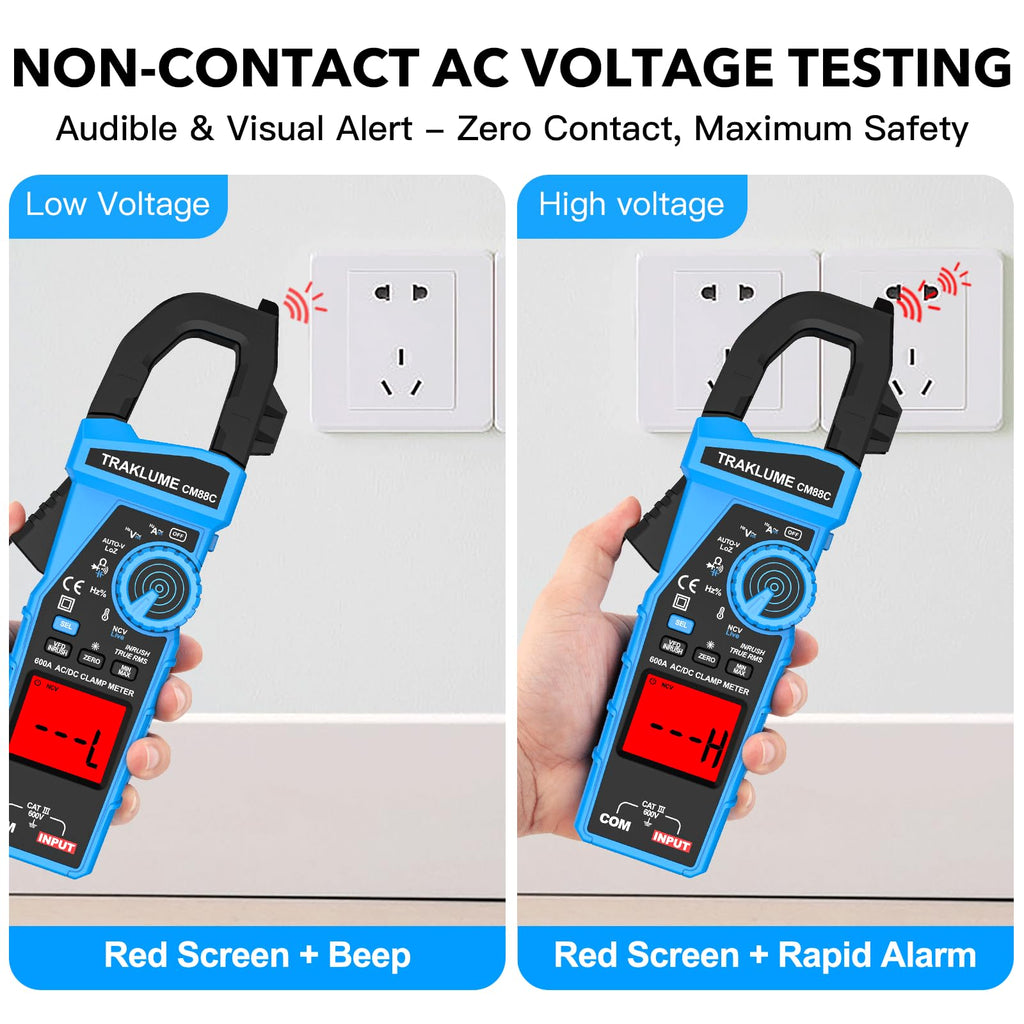 600A AC/DC TRMS Clamp Meter Multimeter U4985