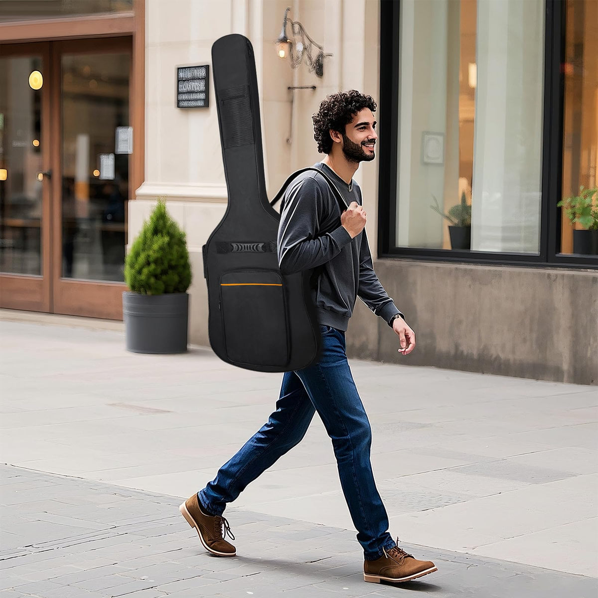 Black Padded Waterproof Bass Guitar Bag B813601