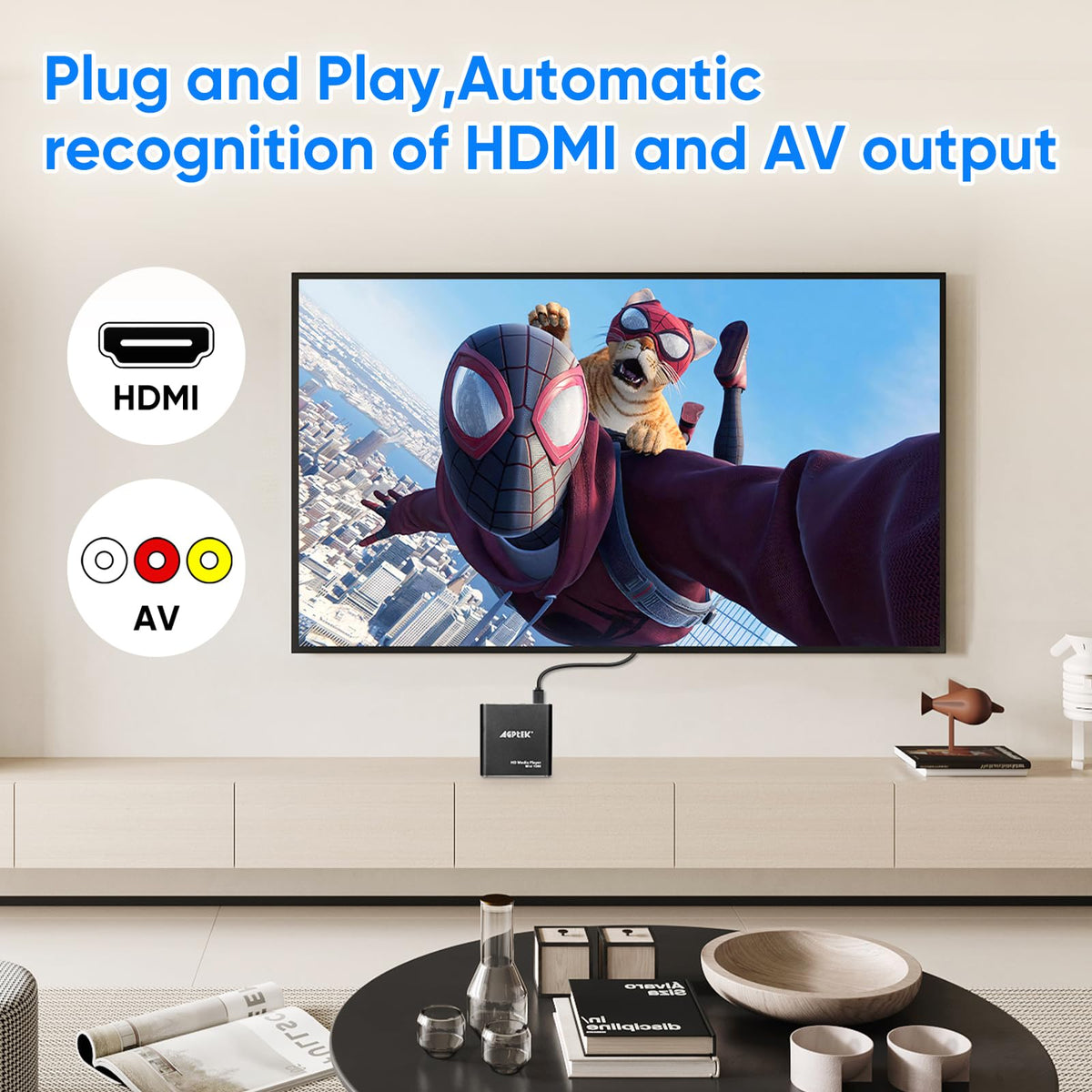 Black Mini 1080p Full-HD HDMI Digital Media Player K582066