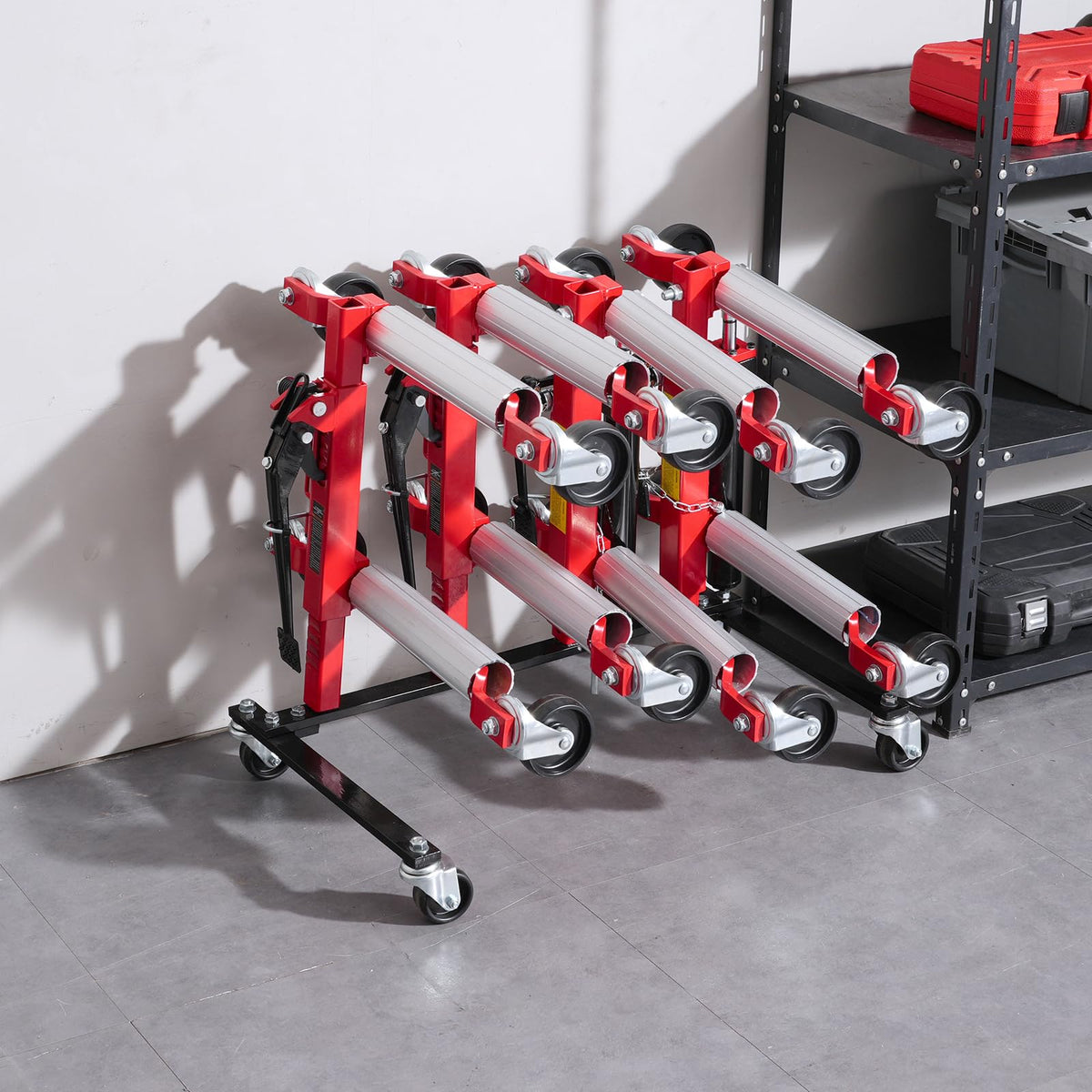Car Dolly Rack with 360° Rotatable Wheels, 4-Dolly Capacity Z361