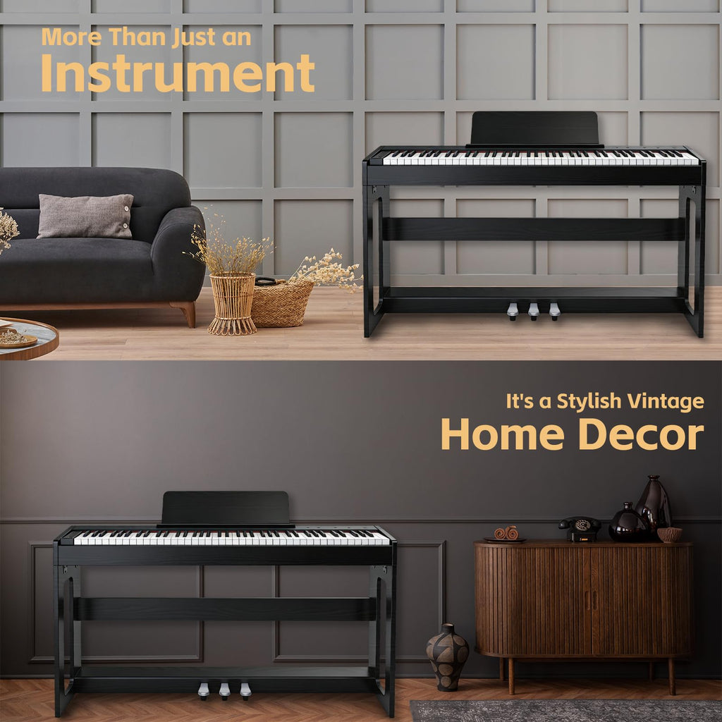 88 Key Weighted Digital Piano with Furniture Stand and Triple Pedal S415074