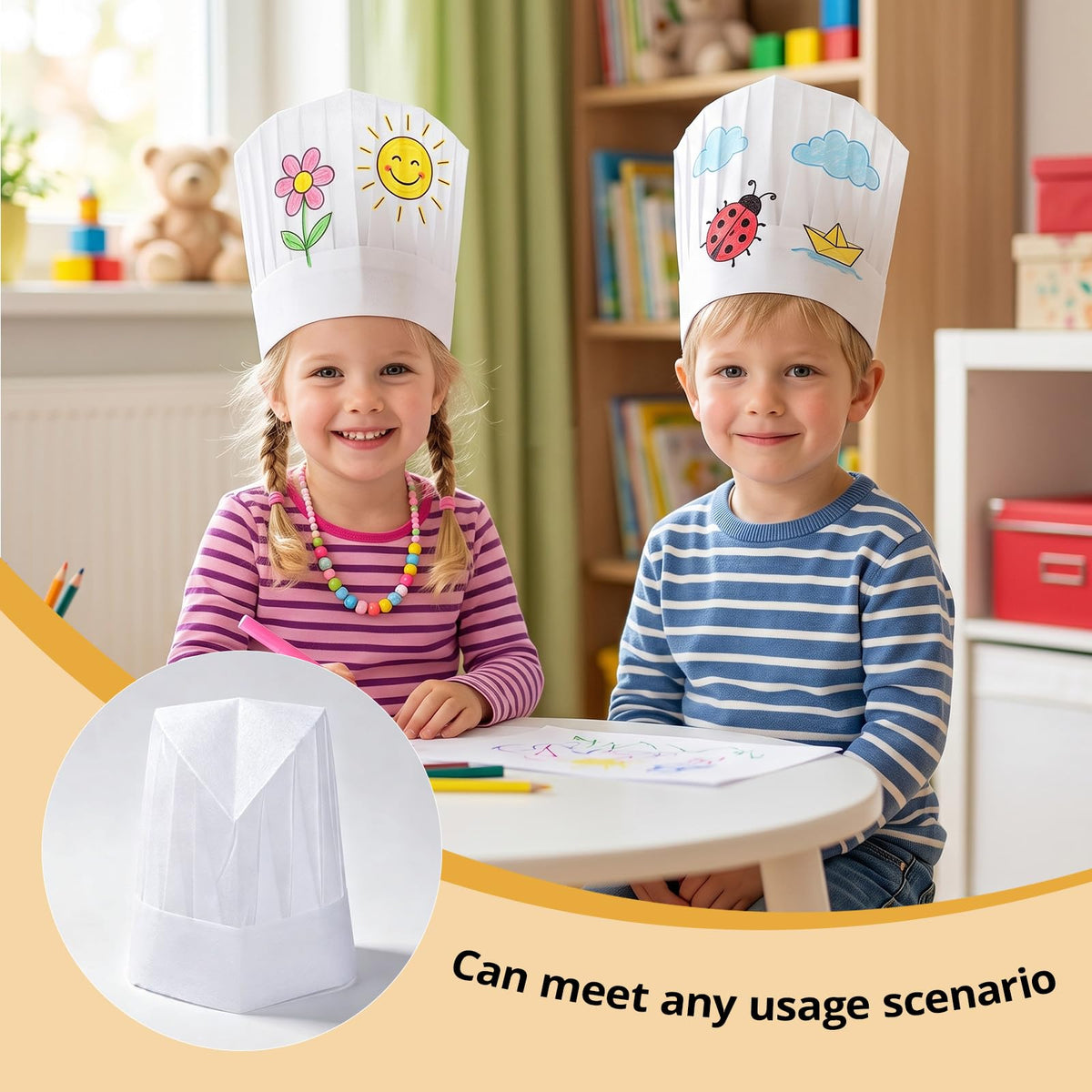 30 Pack White Disposable Chef Hats M711