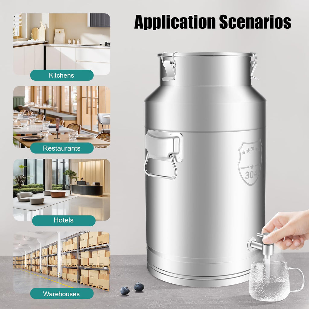 35L Stainless Steel Milk Can with Faucet I35694