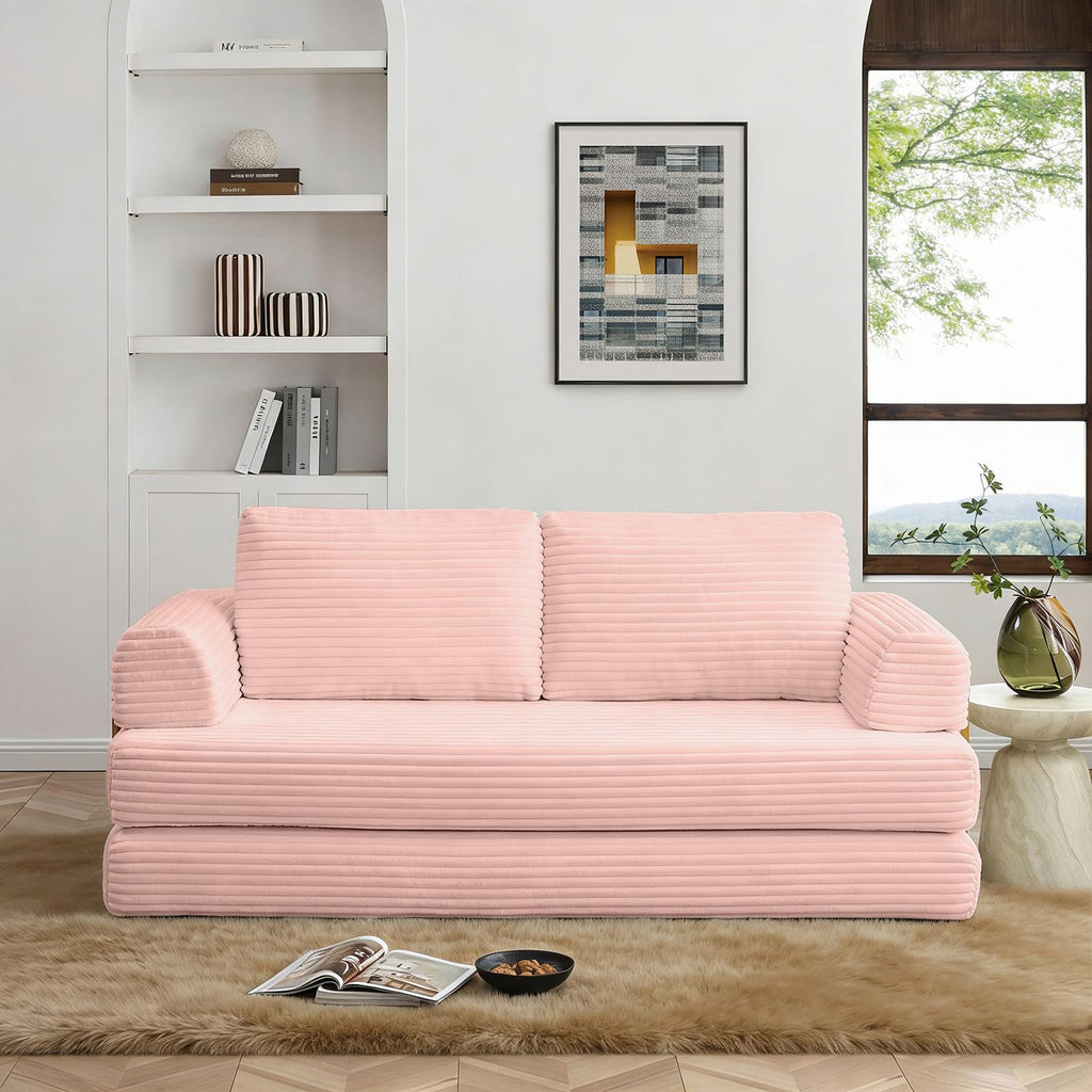 Pink Convertible Sleeper Sofa Bed G853