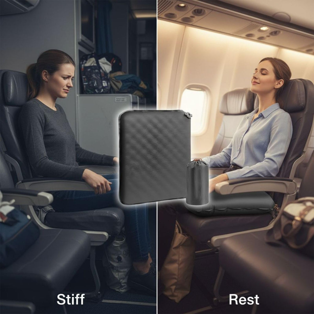 2 Pcs Inflatable Seat Cushion Lightweight Nylon TPU L8568