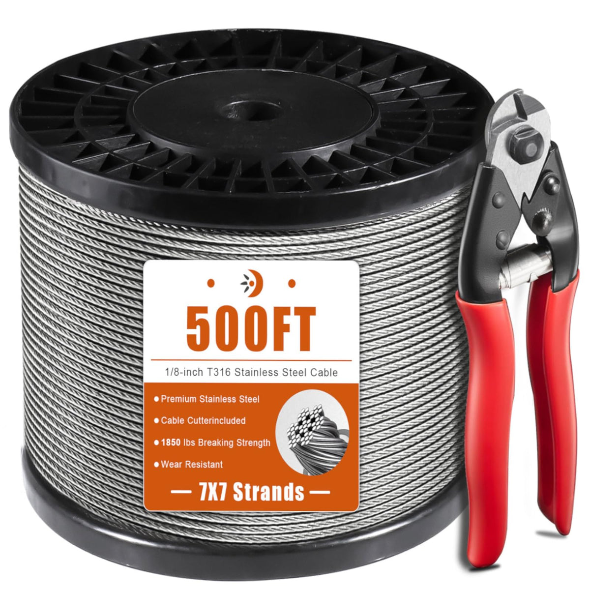1/8" Stainless Steel Cable with a Cutter F712
