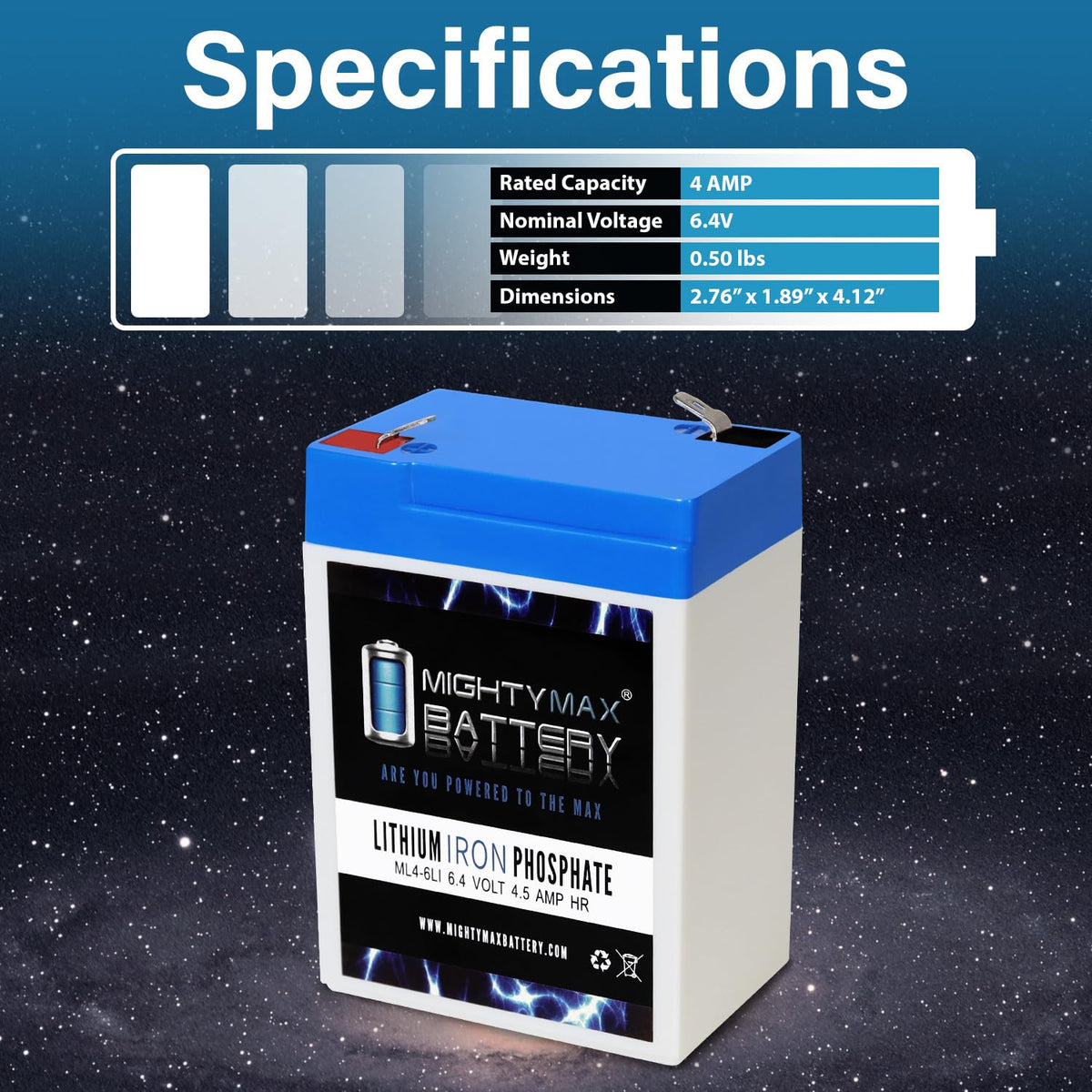 6V 4.5AH Lithium Replacement Battery F781