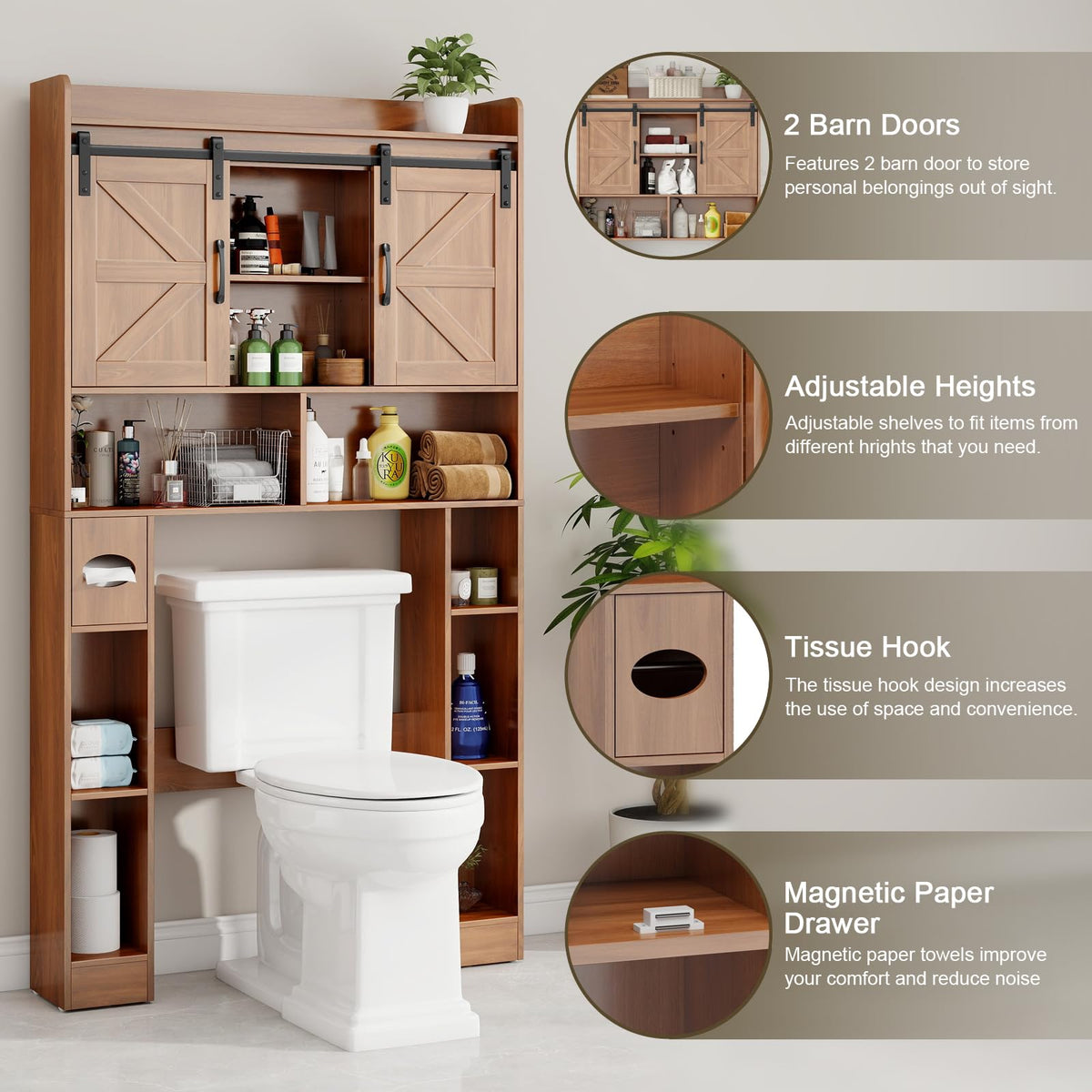 Over The Toilet Cabinet with Sliding Doors P76902