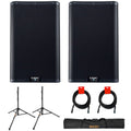 Powered 10" PA Loudspeaker Pair with Speaker Stand and XLR Cable S49462