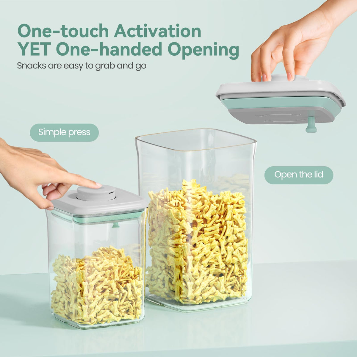 Airtight Treat Jar Container 2PC BPA-Free R654746