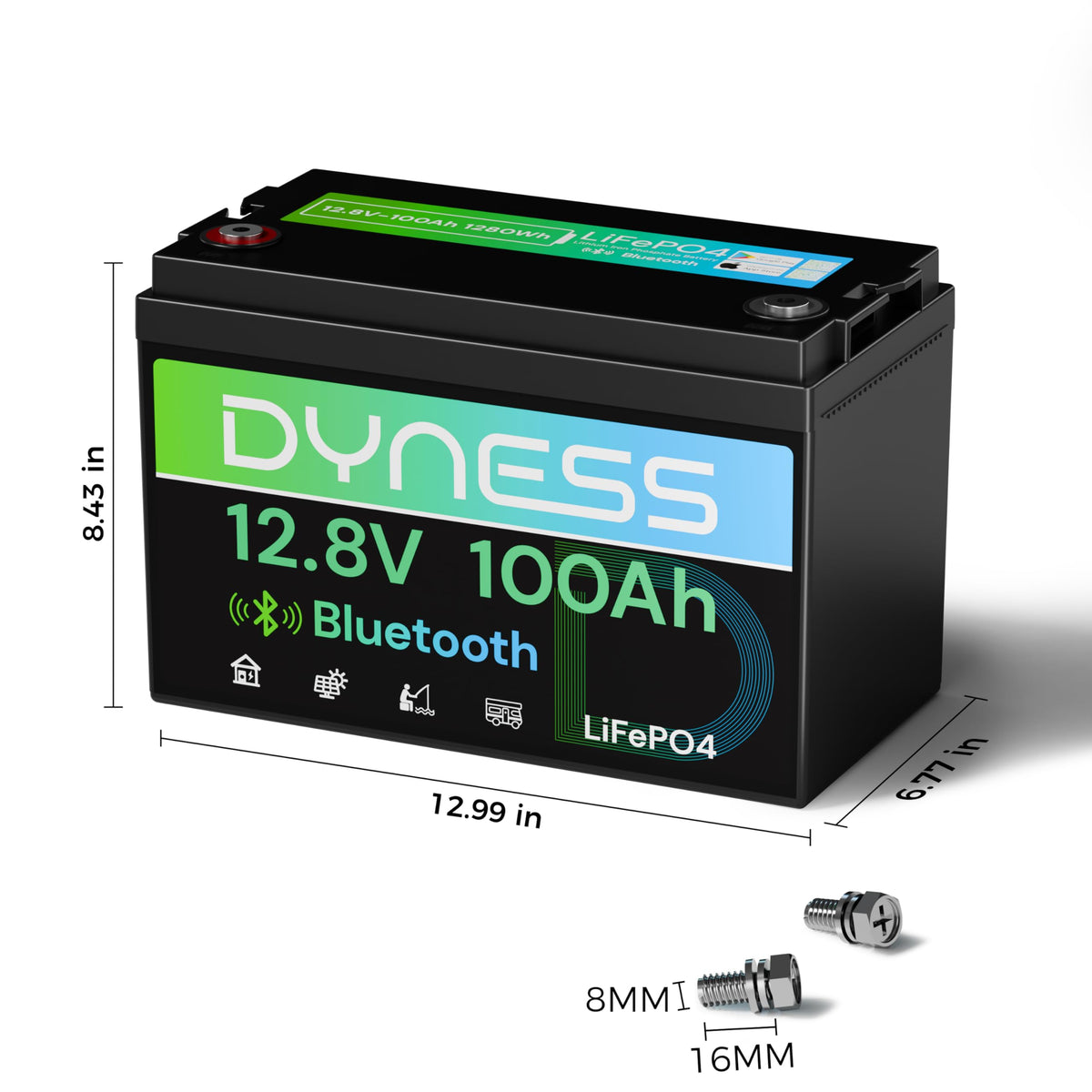 12V 100Ah LiFePO4 Lithium Battery H4173