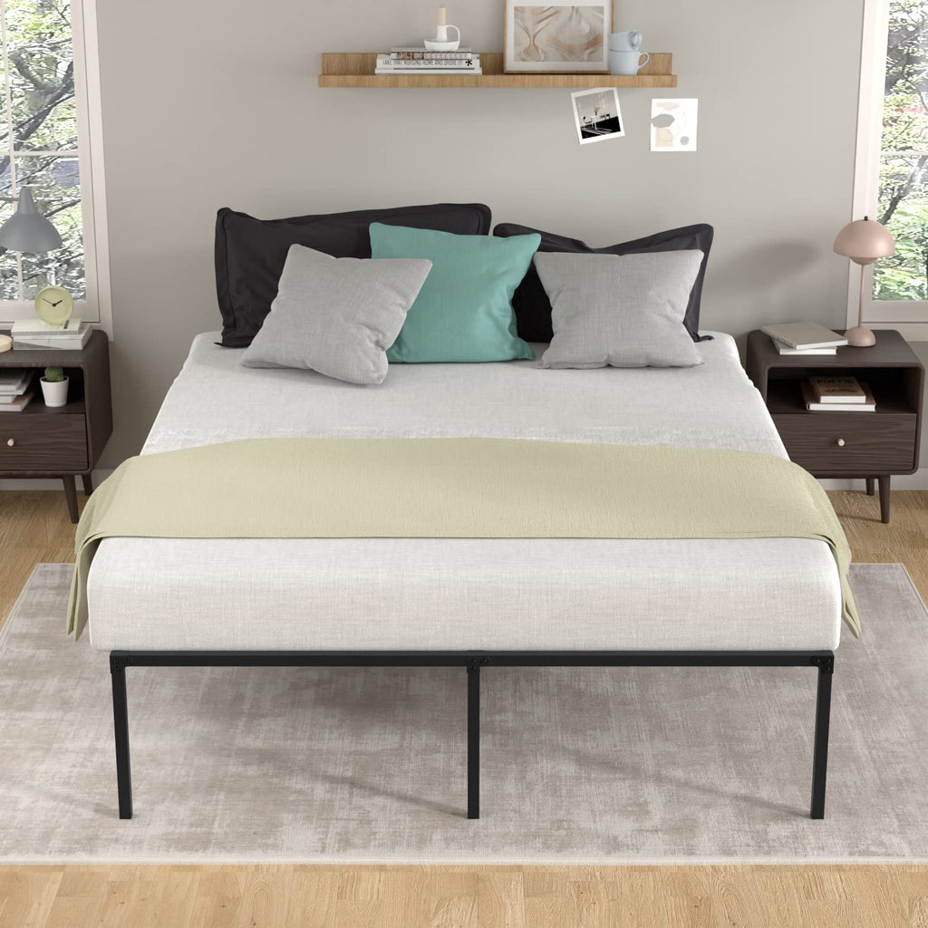 18 Inch Black Metal Full Size Platform Bed Frame with Storage Z858798