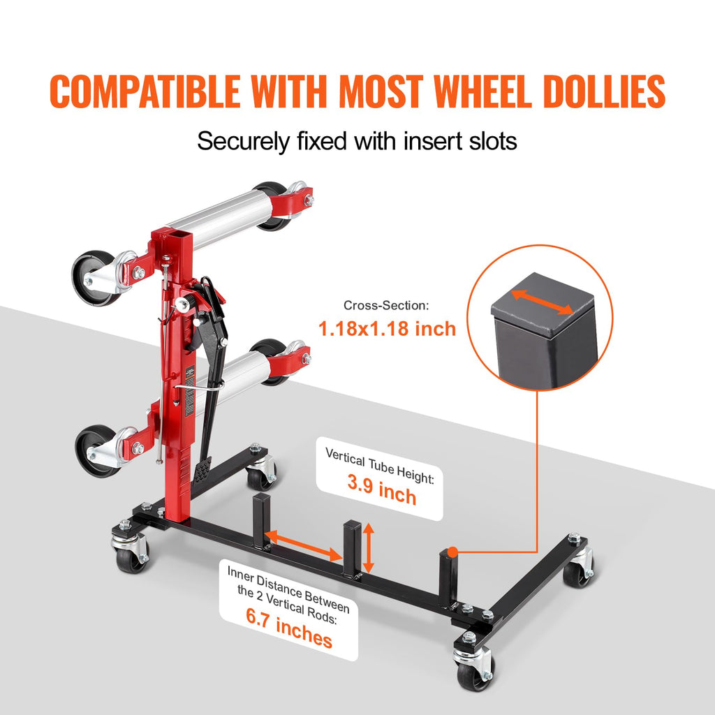 Car Dolly Rack with 360° Rotatable Wheels, 4-Dolly Capacity Z361