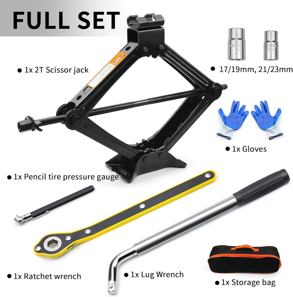 2 Ton Scissor Jack Kit with Lug Wrench U876