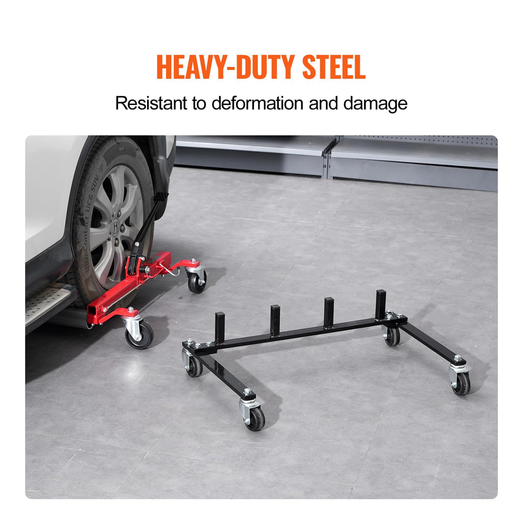 Car Dolly Rack with 360° Rotatable Wheels, 4-Dolly Capacity Z361